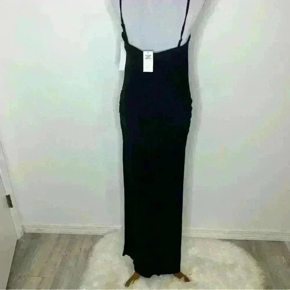 NWT motherhood maternity black maxi ruched strapless w removable straps dress L - Picture 7 of 9